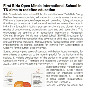 First Birla Open Minds International School in TN aims to redefine education